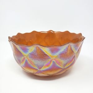VTG Fenton Marigold Carnival Quilted Bowl
